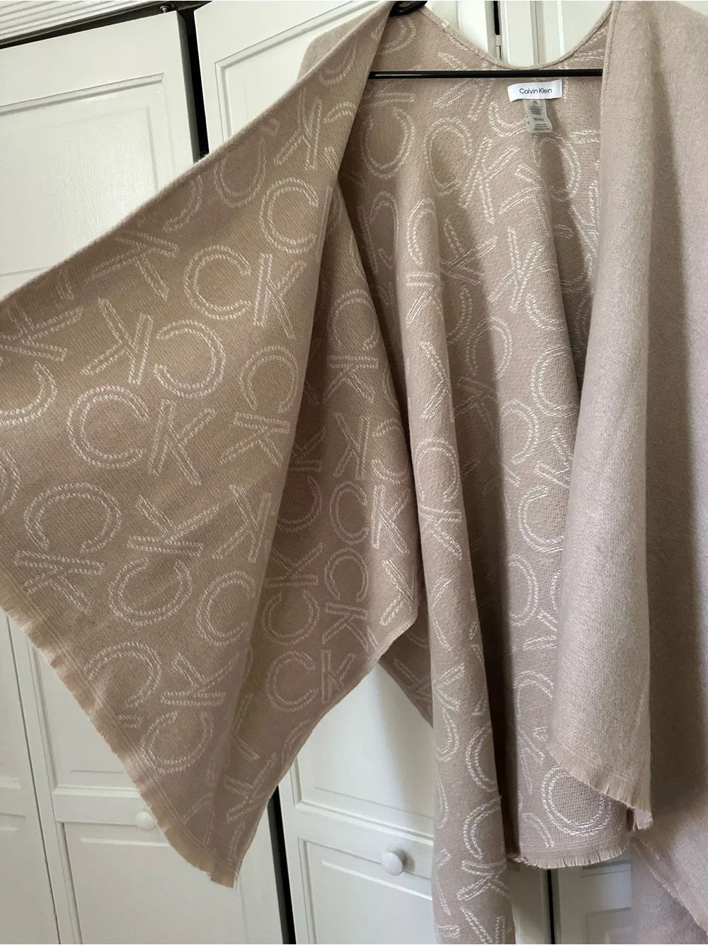 Beige Calvin Klein Wrap Poncho
